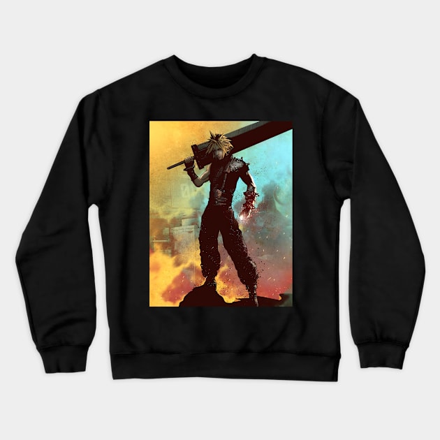 Powerful Fantasy Warrior Crewneck Sweatshirt by SkyfrNight